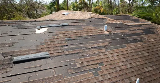 Damaged roof