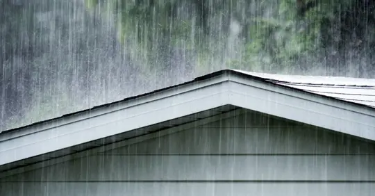 Roof during heavy rain