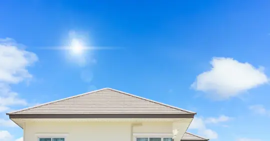 Roof exposed in the sun