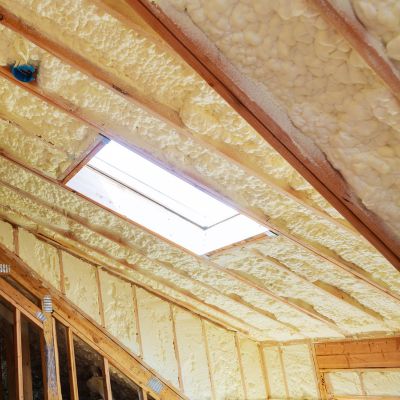 insulation being installed