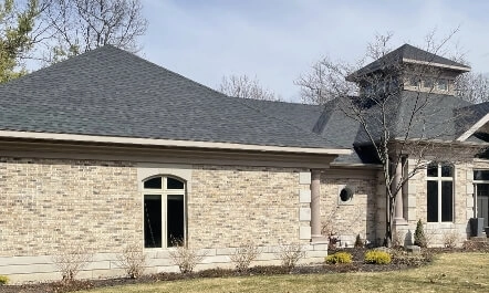 Church with new asphalt shingle roof